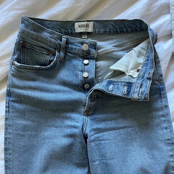 Agolde Riley High Rise Straight Crop Jeans Size 25 - Picture 3 of 5